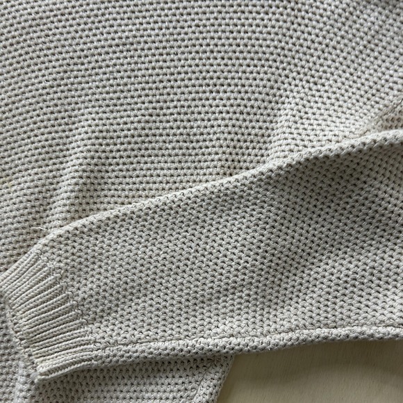 Vintage Eddie Bauer Sweater Mens XL Beige Waffle Knit Cotton Crewneck Pullover - Picture 4 of 12